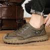 High Quality Men's Casual Leather Sneakers Flat Shoe Antiskid Walking Shoe