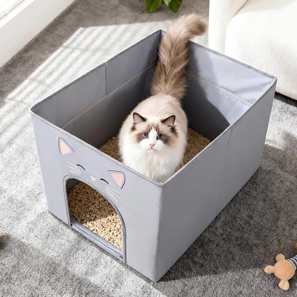 Cat Washroom Supplies Prevent Splashing Pet Bedpan Tray High Sided Anti Leakage Kitten Potty Toilet