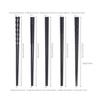 5 Pairs Premium Black Chopsticks Reusable for Sushi Japanese Anti-slip Chop Sticks Lightweight Dishwasher Safe, 9.57 Inches