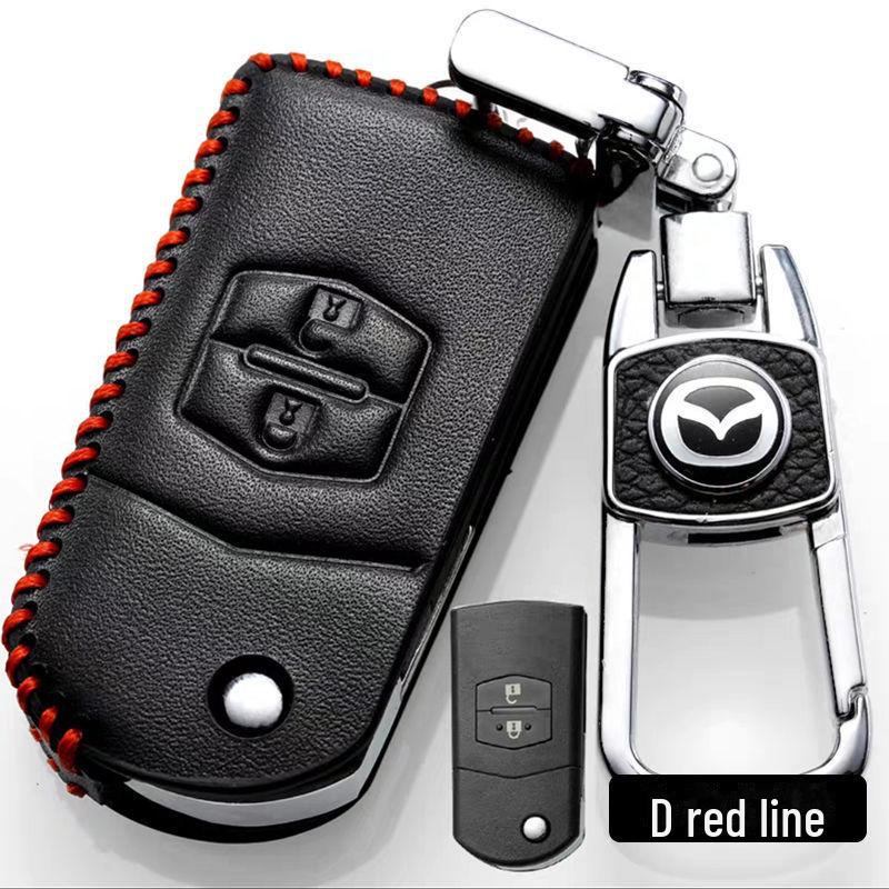 Mazda Genuine Leather Key Cover for Mazda 3, CX-4, CX-5, and Atez Cars.