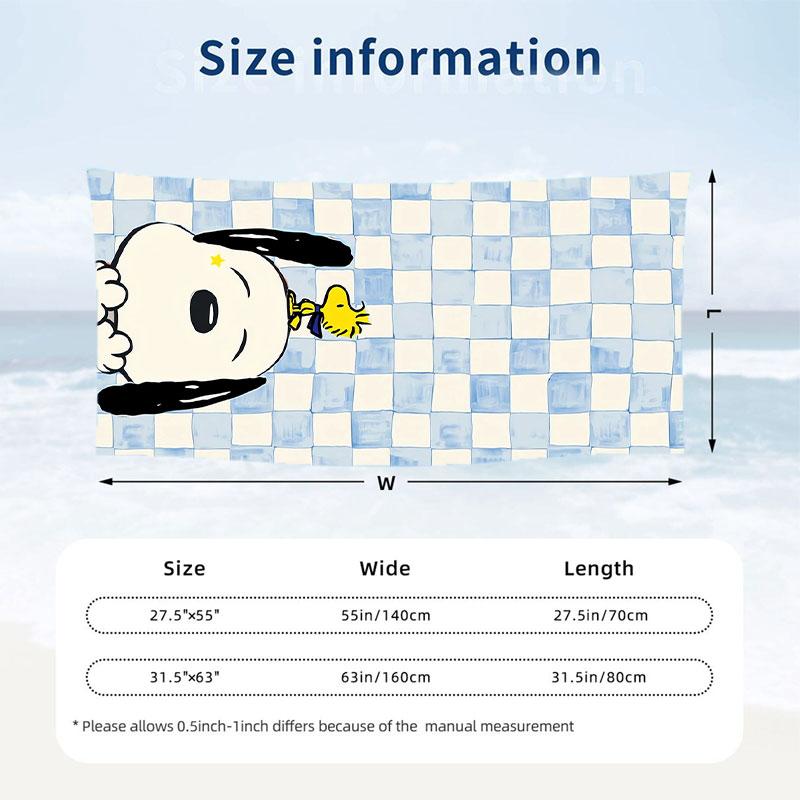 Large Beach Towel Quick Dry Absorbent Towel For Beach IndoorSnoopy Peanuts
