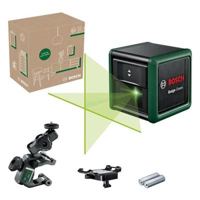 Bosch Line Laser - Quigo Green (Delivered with 2 Batteries, One MM2 Universal Clamp and 1 Mounting Adapter)