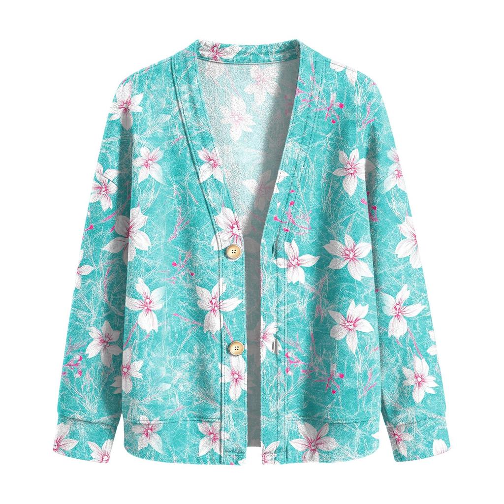 Women's Vintage Floral Print Button Front Jacket for Casual Outdoor Wear