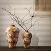 Jingdezhen Retro Large Irregular Orange Ceramic Flower Vase