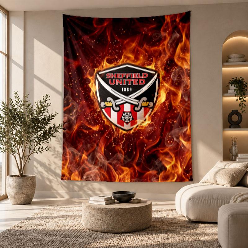 Decorative Tapestry,Sheffield United Football Printed Wall Art, Lightweight Wall Hanging For Bedroom Background