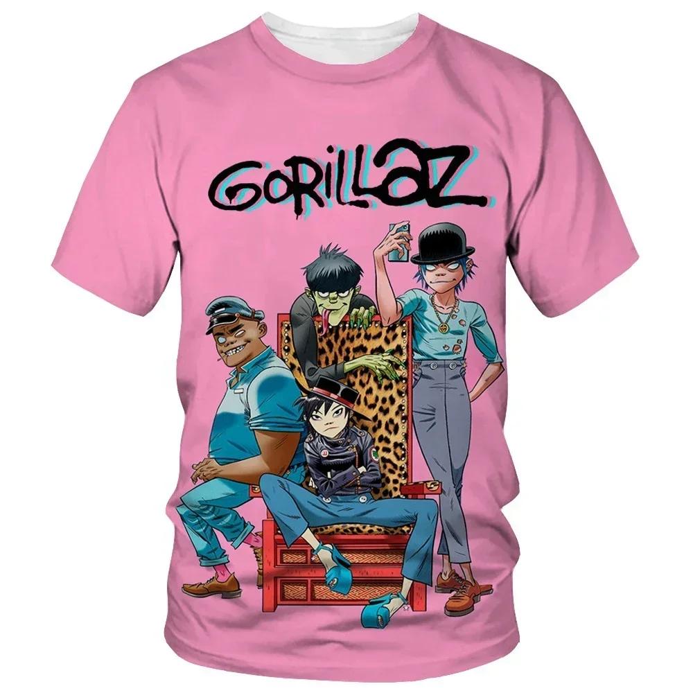 From Cartoon To Fashionable Gorillaz 3D Printed New T-shirt, Harajuku Style Casual Short Sleeved Hip-hop T-shirt for Men and Women, Street T-shirt