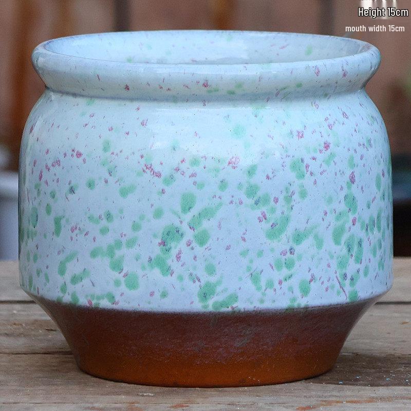 Stor Handgjord Keramik Kruka för Suckulenter och Grönska, Andningsbar Lerkruka i Lila Lera