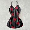 European-American Style Heart-Shaped Silk Backless Summer Nightdress for Women