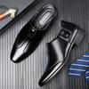 Men's Casual Leather Shoes Classic Black Business Dress Shoes Lightweight PU Soft Leather Hoes Men Dress Shoes Slip-On Loafers