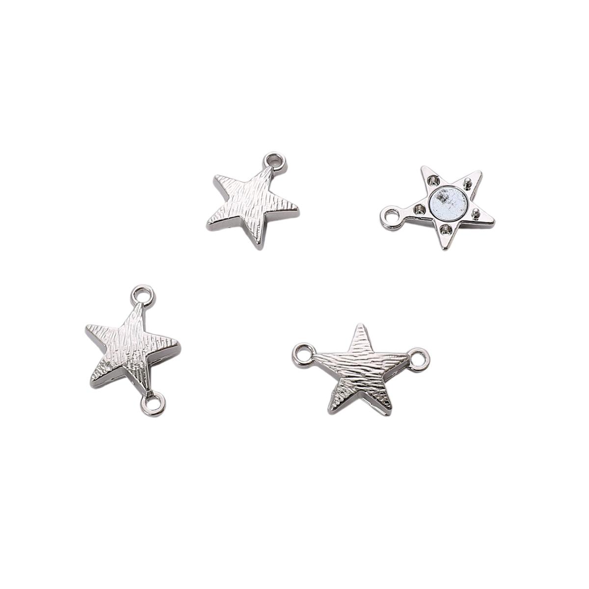 

Мідна пряжка-магніт із п’ятикутною зіркою для виготовлення ювелірних виробів своїми руками 10x14.5mm римські срібного кольору