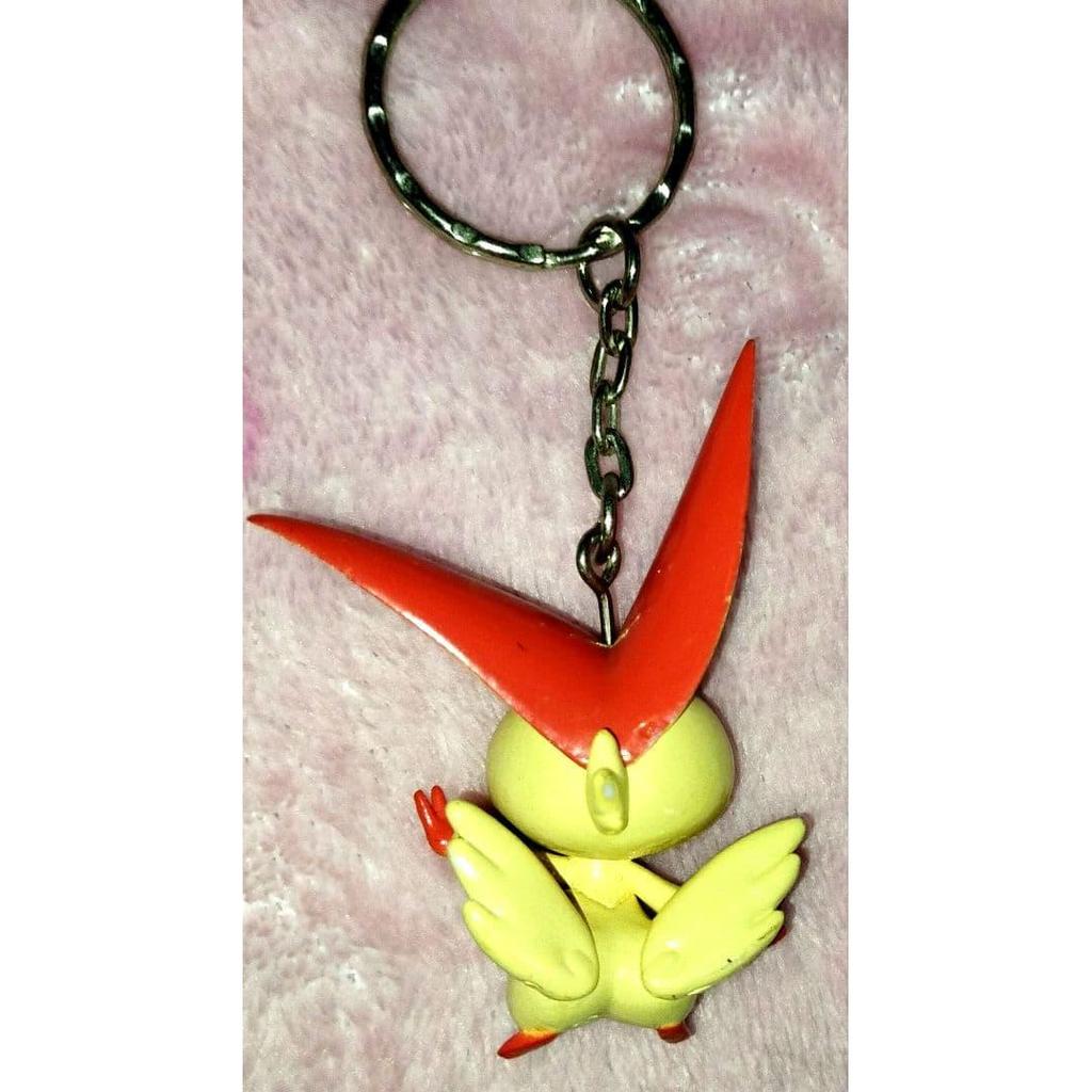 Used Pokemon Figure Keychain Victini Pikachu Best Wishes