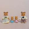 Miniature Dollhouse Pretend Play Figures for Kids Dollhouse Forest Family Doll Rabbit Bear Squirrel Family Animal Birthdays Gift