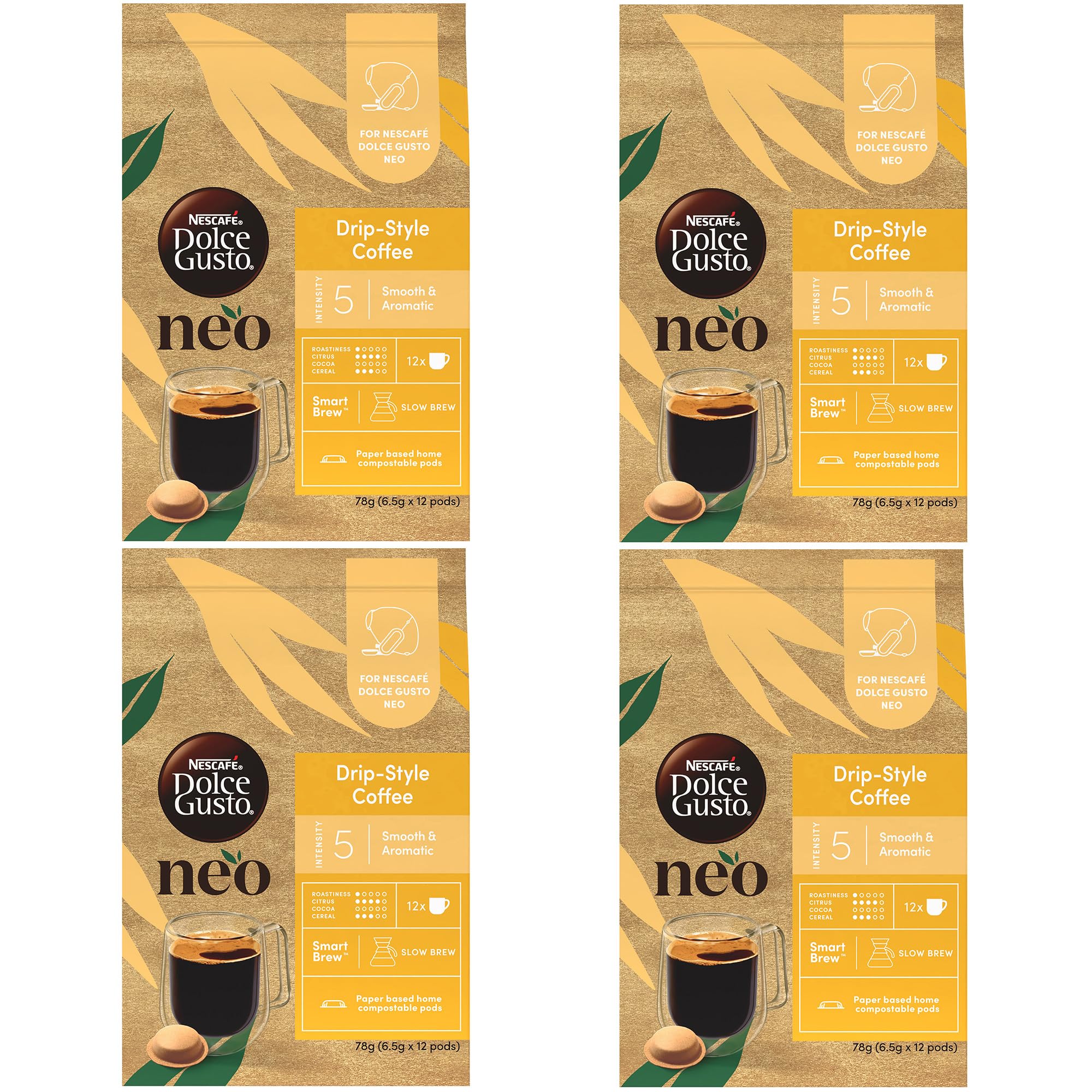 

Dolce Gusto Neo Drip Style Aroma Blend Капсулы капсулы x 4 Черный кофе Nescafé (12 сумок),