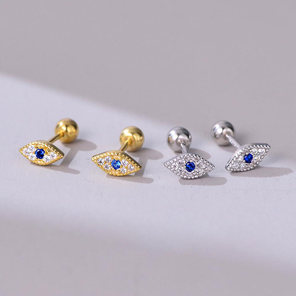 Micro-Paved Teufelsauge Diamant-Steckohrringe für Damen, Luxuriöses Gefühl, Hypoallergen, Schraubverschluss.