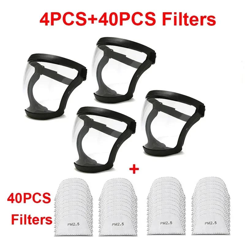 Vollgesichtsschutzmaske, transparente Schutzabdeckung für den Kopf und die Augen, Schutzbrille, Bildschirmvisiere, Staub, Winddicht, Antibeschlag, Küchengeräte