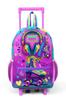 Minik Yuva Squeegee Backpack Pink Turquoise Headphones Skate Pattern Two Compartments 24054