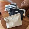 Polka Dot Striped Solid Color Denim Canvas Cosmetic Bag Female Clutch Literary Retro Large Capacity
