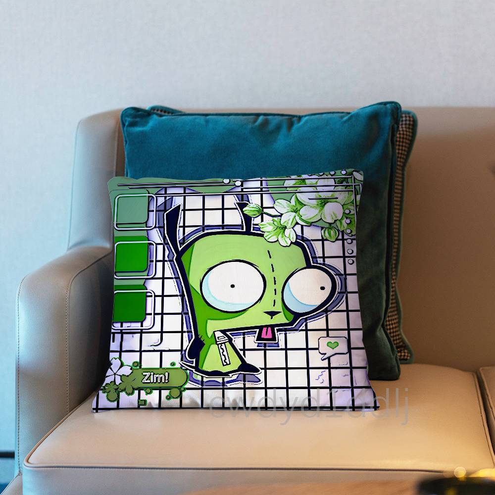 I-Invader Zim Anime Cushion Cover Pillow Cover Decor Pillowcase Printed Cushion Case For Couch