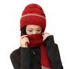 Plush Beanie Hat Scarf Thickened Scarf Set Hooded Fashion Ear Protection Hat  Cycling
