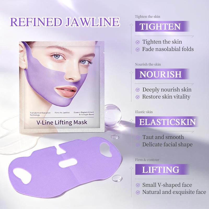 English Version Collagen V-Face Mask: Lifts, Fades Nasolabial Folds, and Tightens Chin with Hydrogel Formula