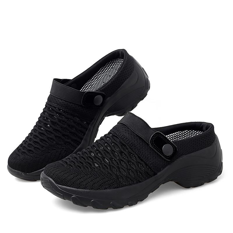 Ladies Wearing Mesh Walking Shoes Breathable and Soft for Spring and Summer Thick Soled Casual Slippers Lightweight Ankle Shoes