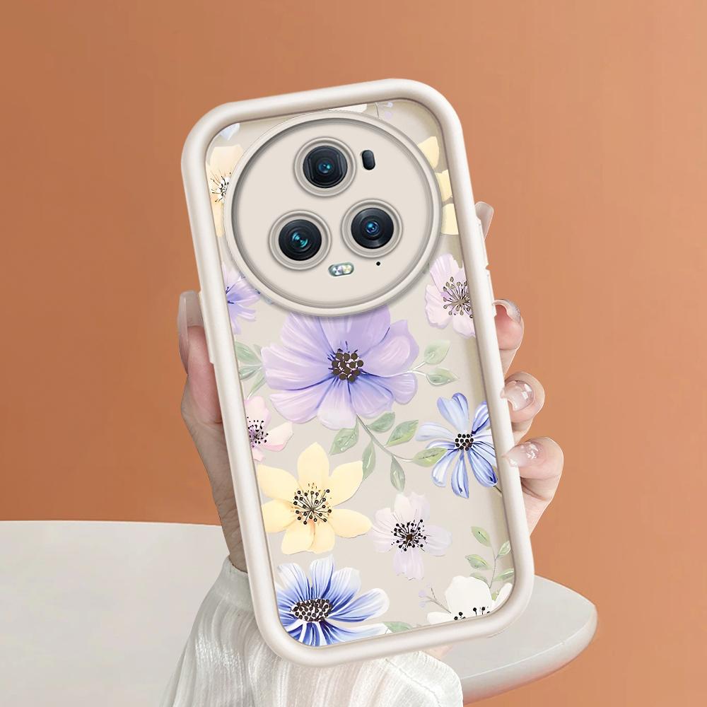 Soft Silicone Square Ladder Printing Pattern Phone Casing Full Cover Camera Shockproof Protection Rubber Case for Huawei Honor