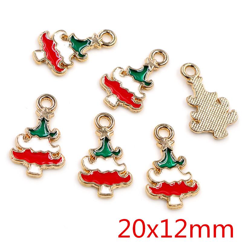 Fashion 10pcs Enamel Christmas Charm Pendant for Necklace Bracelet Earring Findings Alloy DIY Jewelry Making Supplies