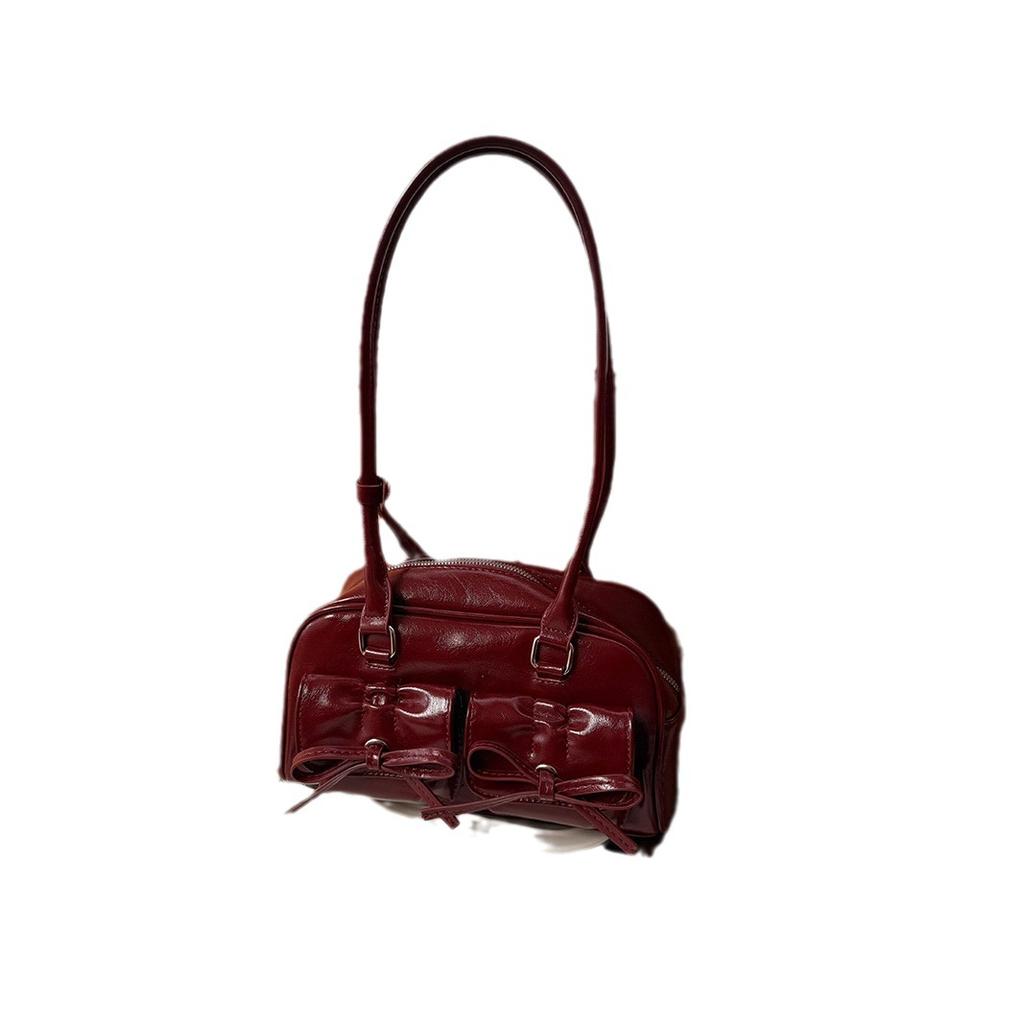 Bow Shoulder Underarm Bag Ladies Christmas Tote Pillow Bag Bowling Bag Stylish Commuter Bag