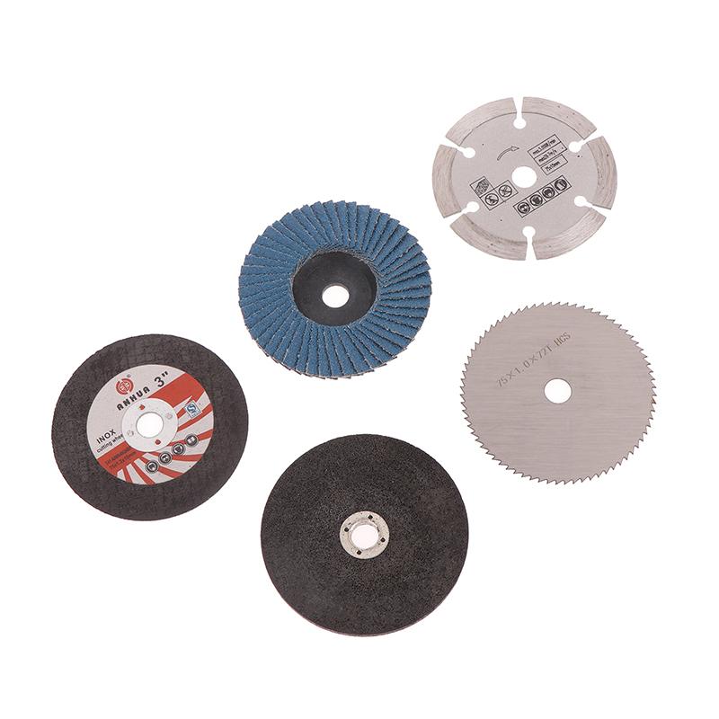 5 Stück/Set 75 mm Winkelschleiferaufsatz Trennscheibe Mini Kreissägeblatt Schleifscheibe für Winkelschleifer Werkzeugteile