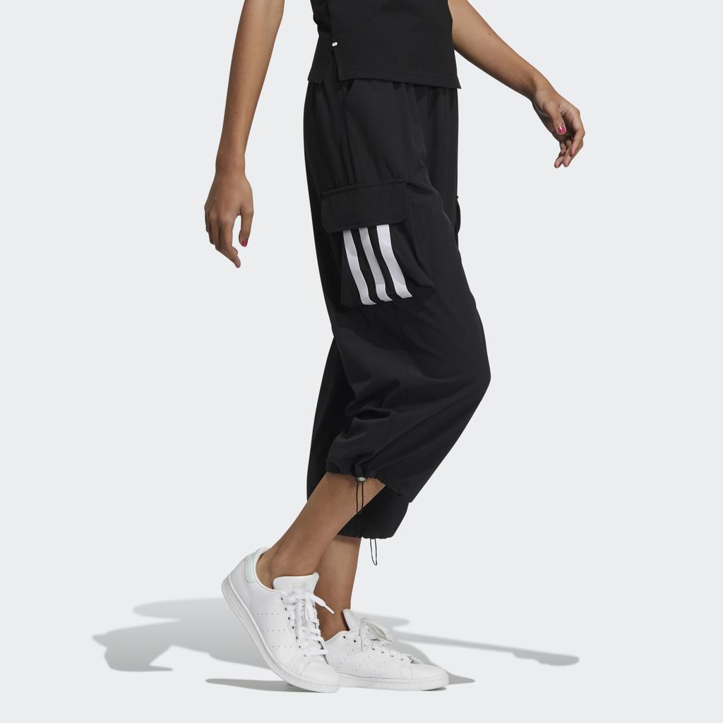 Adidas Neo Cartoon Pocket Mid-Waist Long Knitted Sweatpants Women Bottoms Black HG6597