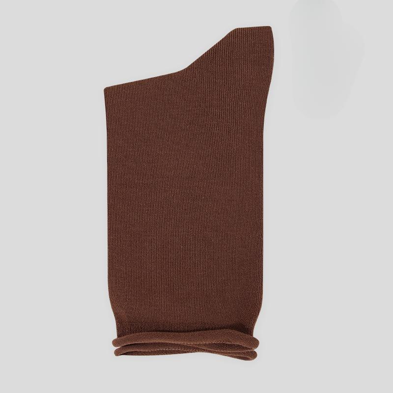 

Женские весенне-осенние утолщенные носки из чистого хлопка без косточек с рубчиком в виде полумесяца 1 pair кофейный