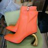Fashion New 9cm Irregular High-heel Black Red Short Boots European American Autumn Winter Fashion High Heels Ankle Women Boots Sizes 43