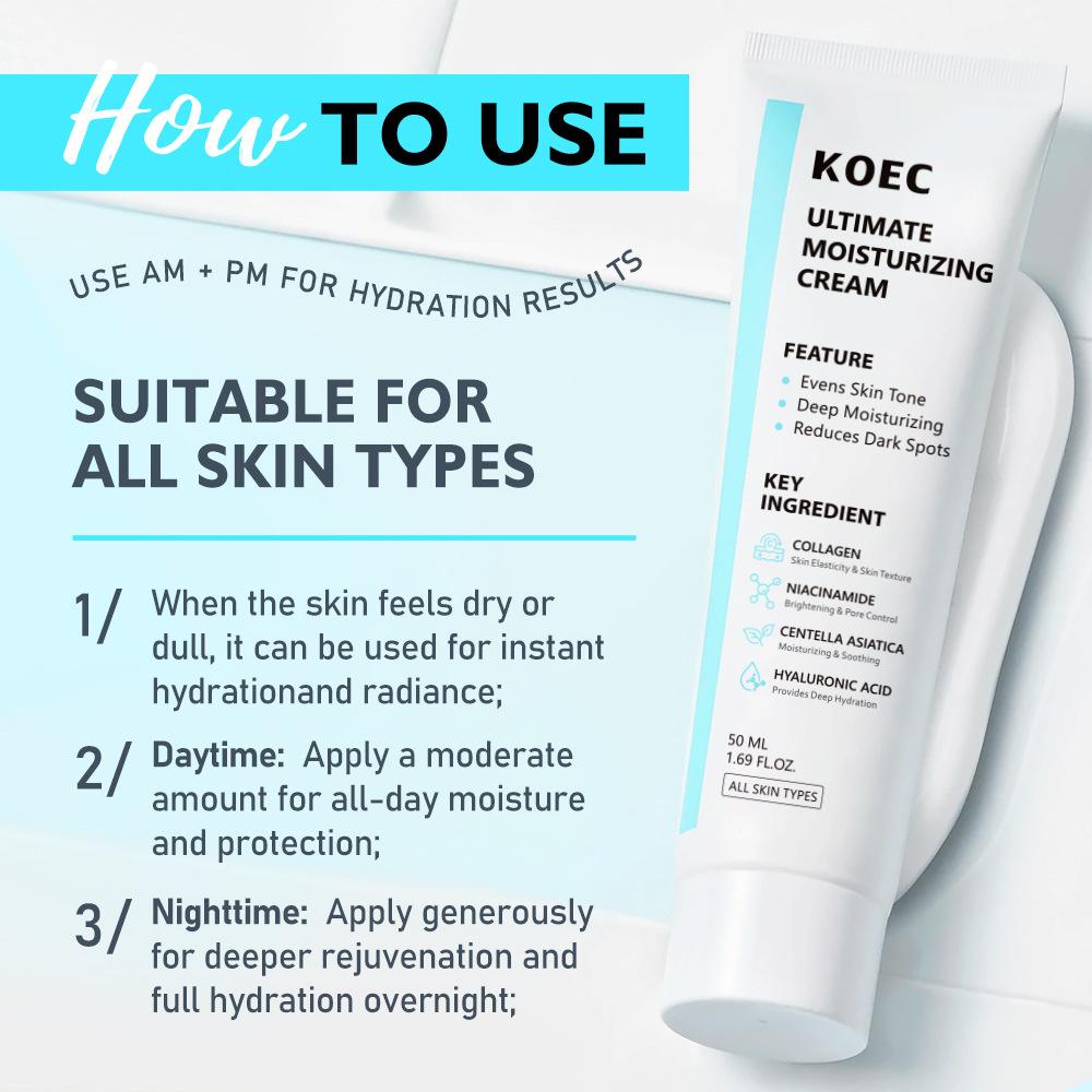 KOEC Collagen Moisturizing Face Cream Hydrating Youthful Formula Cream 50g
