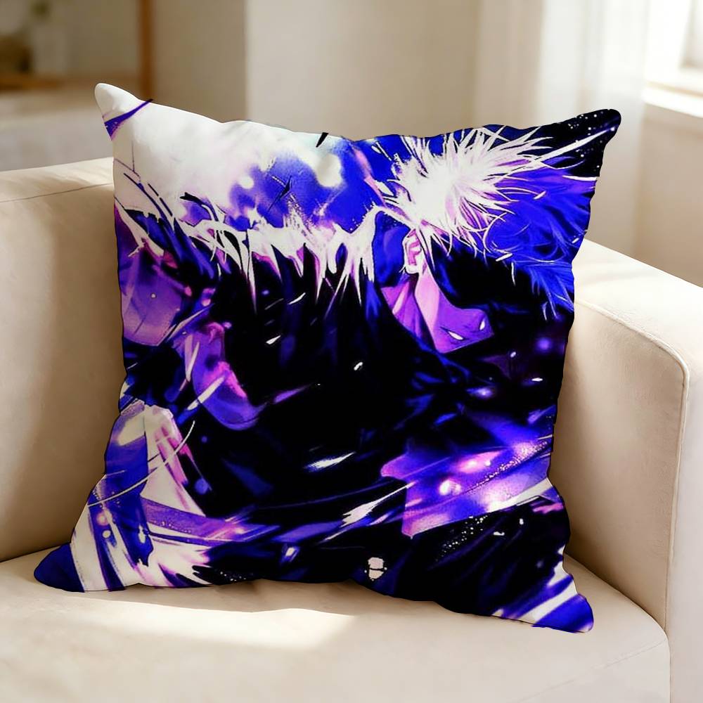 JJujutsu KKaisen Anime SSatoru Gojo Pillow Case Square DoubleSided Sofa Cushion Cover Bedroom Bedside Pillow