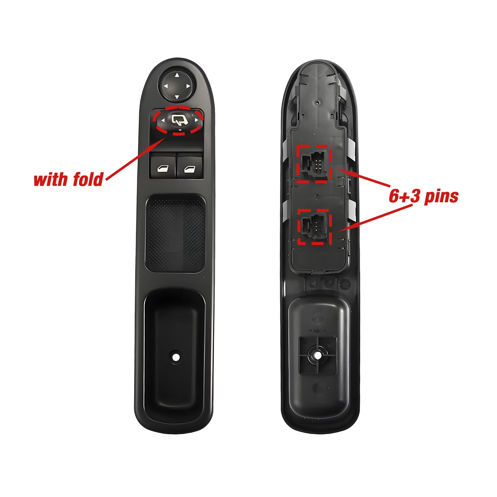 96351622XT Для Peugeot 307 2000-2008, Панель кнопки управления стеклоподъемником водительской двери спереди 6554.E4 6554E4 96351622XT