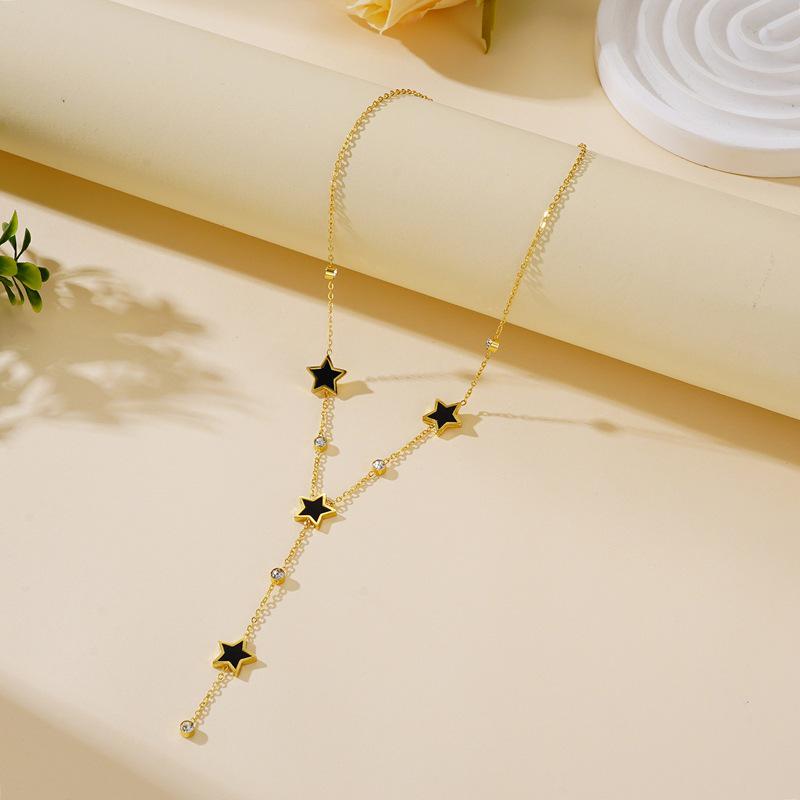 Женское модное многослойное ожерелье-подвеска из титановой стали 18K золотой