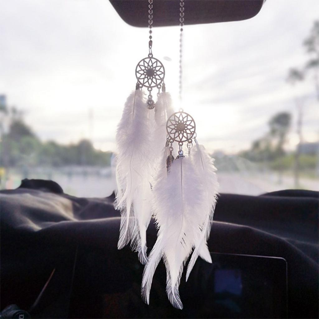 Catcher Car Rearview Mirror Pendant Feather Decor Auto Ornament Hang Charm