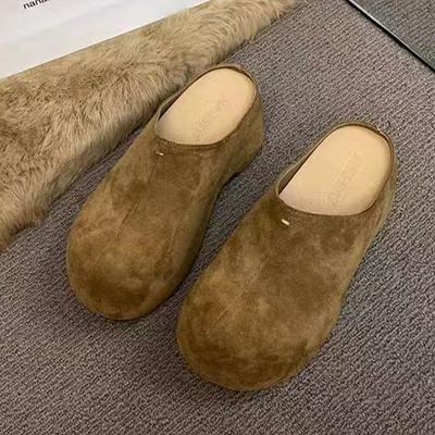 Fashion High Heels Women Mules Shoes Platform Fashion Slippers Suede Slingback New Woman Shoes 2025 Autumn Designer Zapatos De Mujer