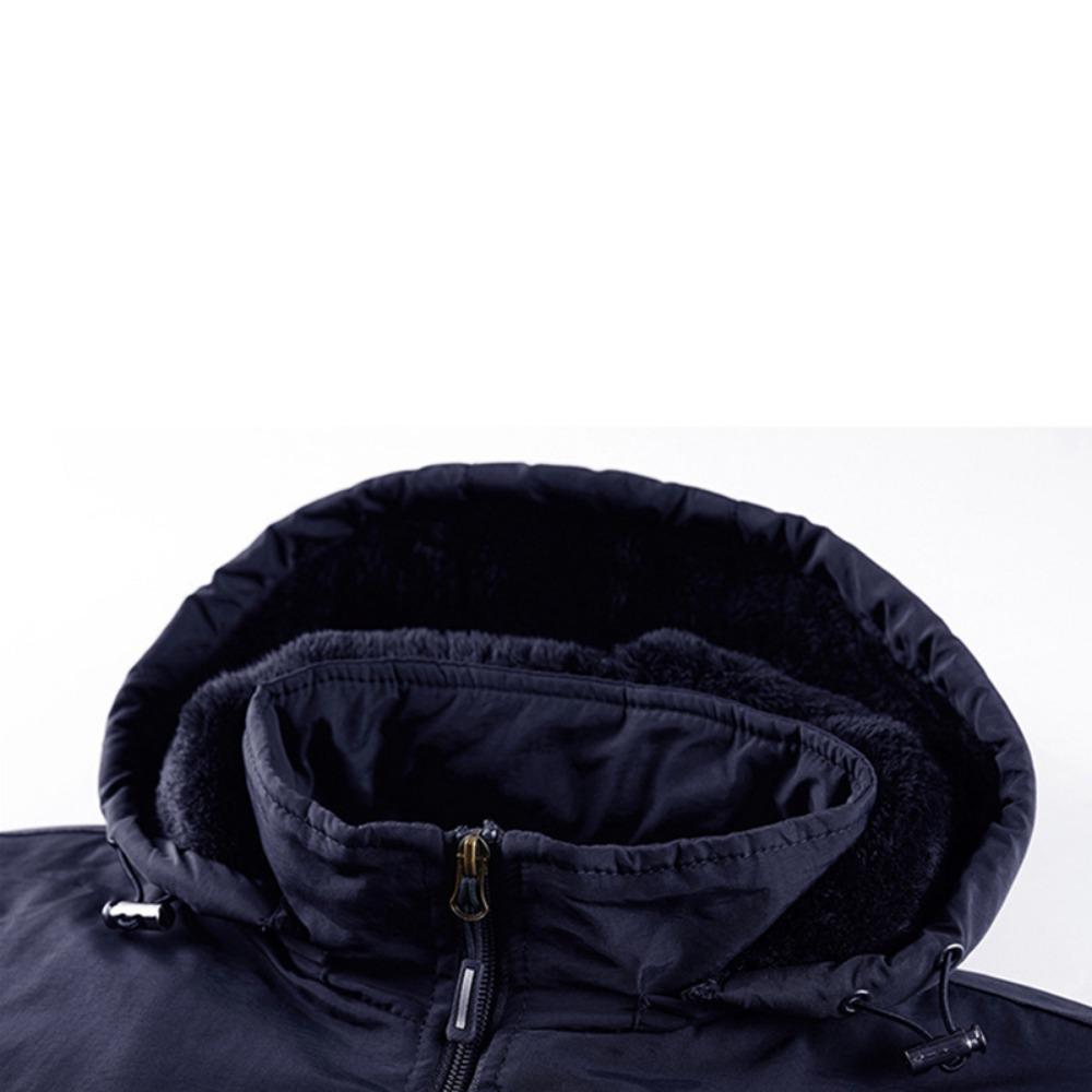 Vinter Herr Utomhus Vindtät Kappa Fleece Varm Jacka Herr Avtagbar Huva Vattentät Vandring Fiskejacka Kappa Herrkläder