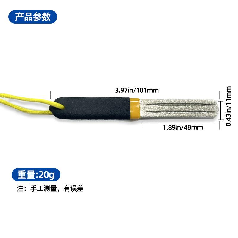 Diamond hook grinder, fish hook file, hook stone, dual color handle, sharpening stone, double-sided file