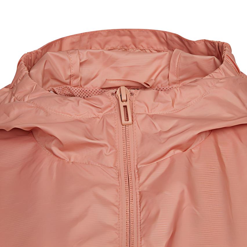 Adidas Color Block Logo Print Sports Hoodie Jacket Women Jackets Orange Pink H09721