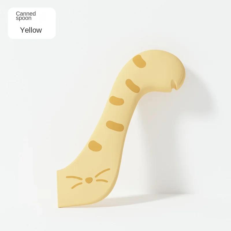 Pet Spoon Multifunctional Can Opener Wet Food Mixing Spoon Silicone Cat Can Sealing Cover Food Storage Dog Accessory