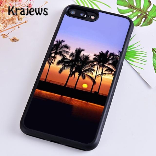 Krajews palm tree sunset ocean beach Phone Case Cover For iPhone 17 Air 16 15 14 plus 11 12 pro max coque Fundas