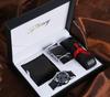 Men's Chinese Valentine's Day Fashion Gift Set: Large Dial Quartz Watch with PU Band