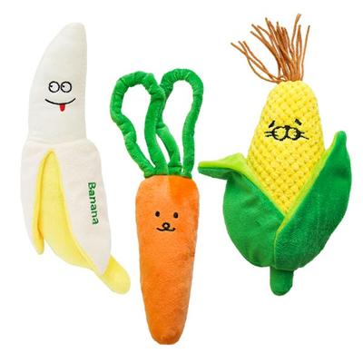 Let's Doggy Dog Squeaky Smile Farm Doll 3-piece Set, 1 Piece, Corn & Carrot & Banana