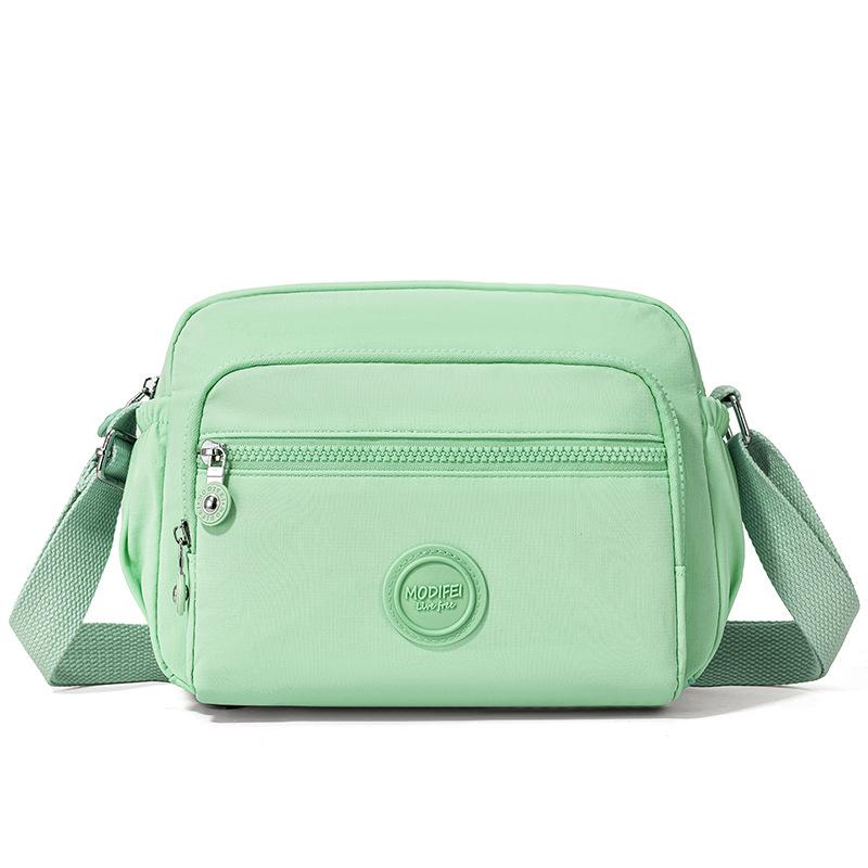 Crossbody Bag Multi-Layer Pocket Shoulder Bag Water-Repellent Nylon Women's Small Square Bag