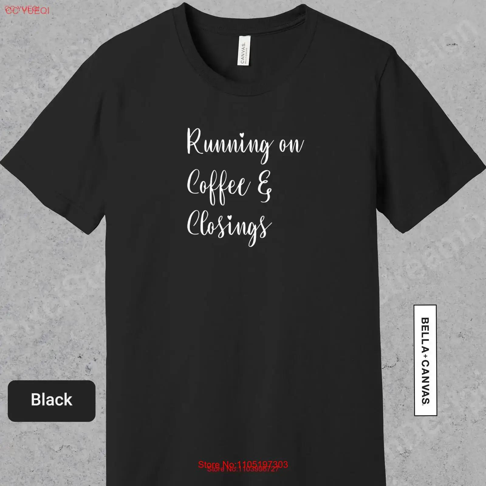 Running on Coffee and Closings T Shirt for Real Estate Agent Realtor Funny Closing or Broker 0832 vintage Washed graphic S разноцветный
