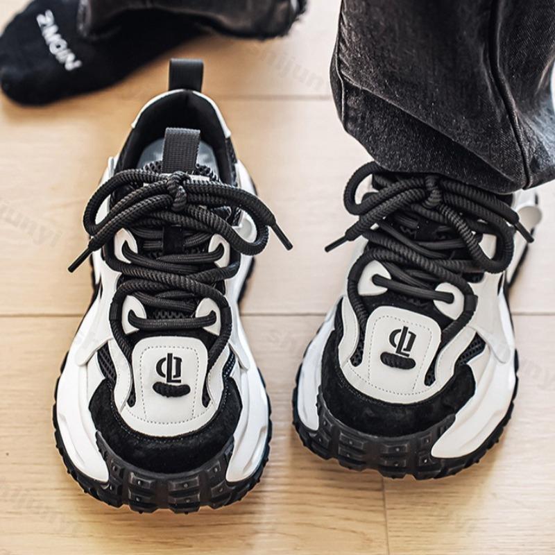 Fashion Men's Mesh Breathable Low Top Thick Soled Casual Shoes 2025 Autumn Fashion Trend Versatile Comfortable Non Slip Chunky sneakers