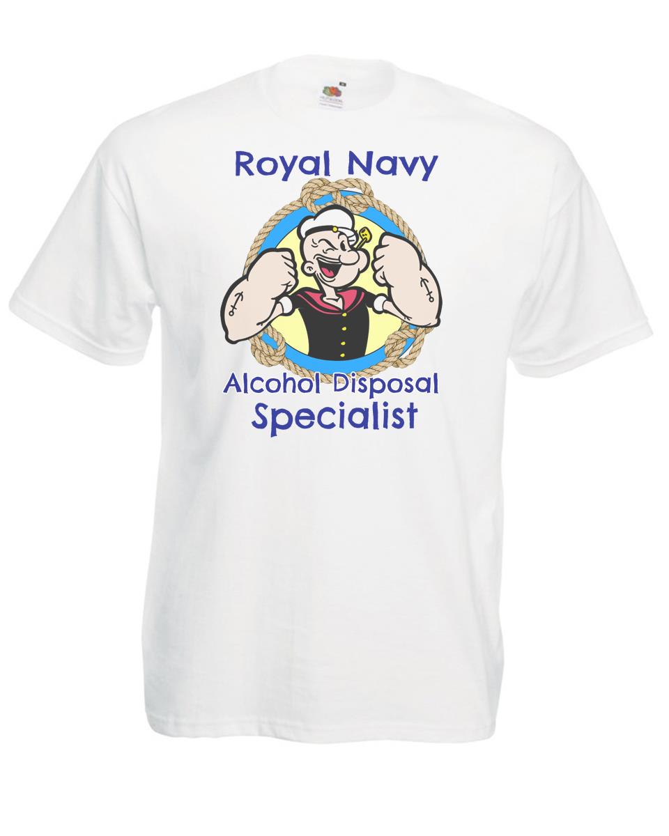 Adults Alcohol Disposal Specialist Funny Cartoon Sailor Unisex Unisex White TShirt 2XL