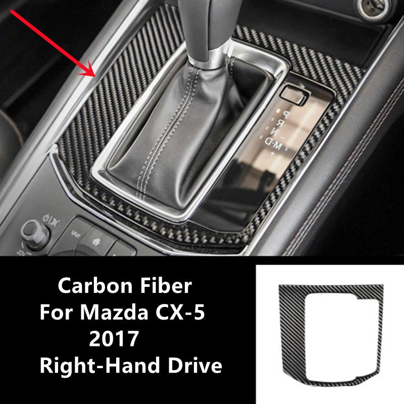 Car Gear Shift Panel Handbrake Panel Decorative Cover Trim Strips Carbon Fiber Stickers For Mazda CX-5 Car Interior